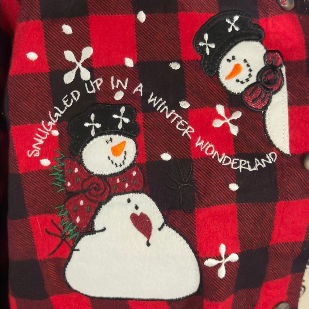 Red and Black Checkered Women’s Flannel Shirt size large - Picture 3 of 4